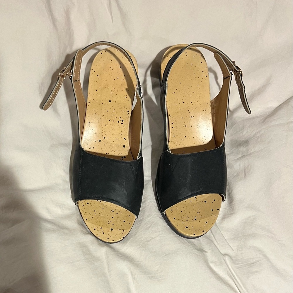 Suede sandals, Black